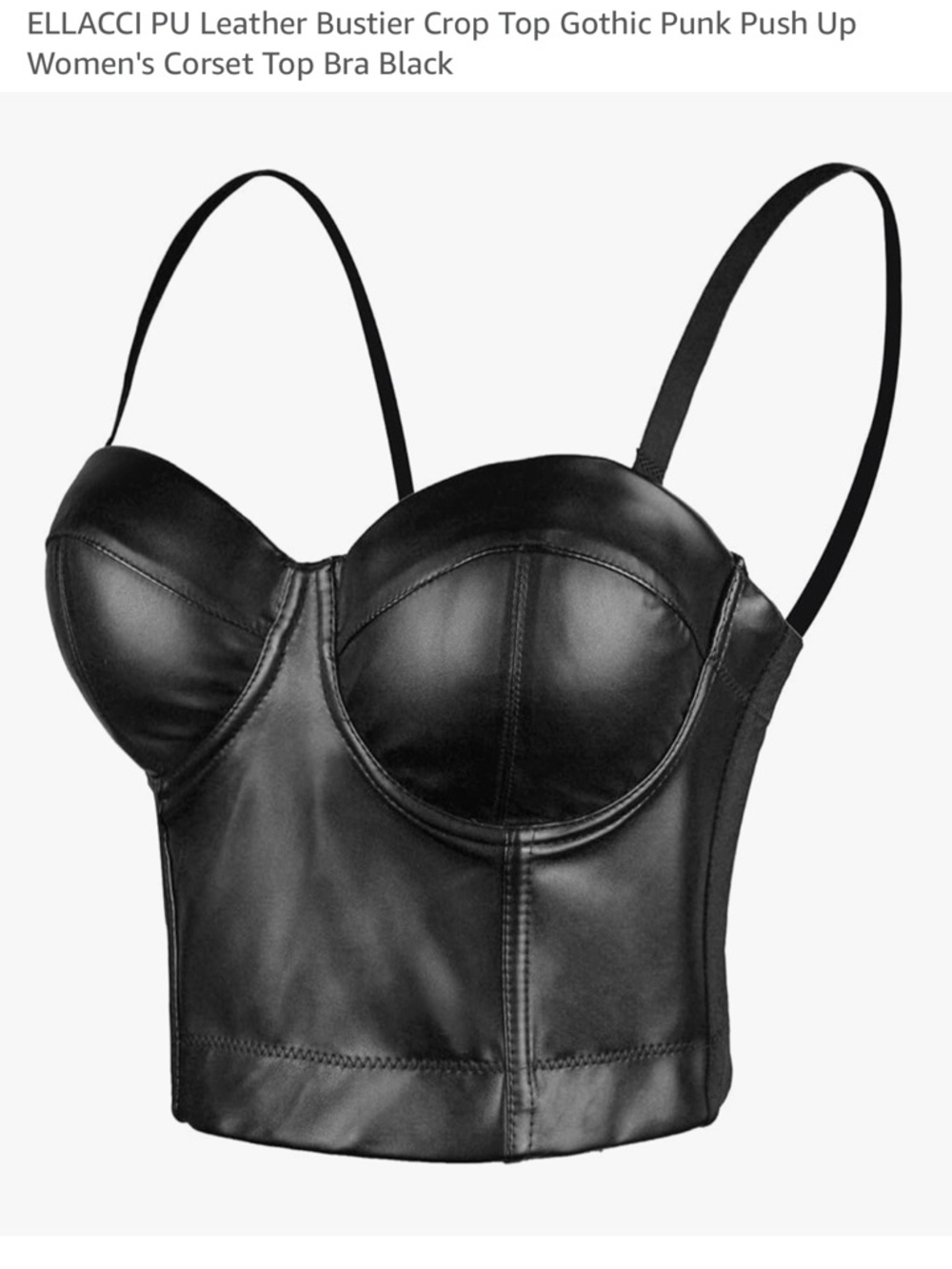 Ella Black PU Leather Bustier Top